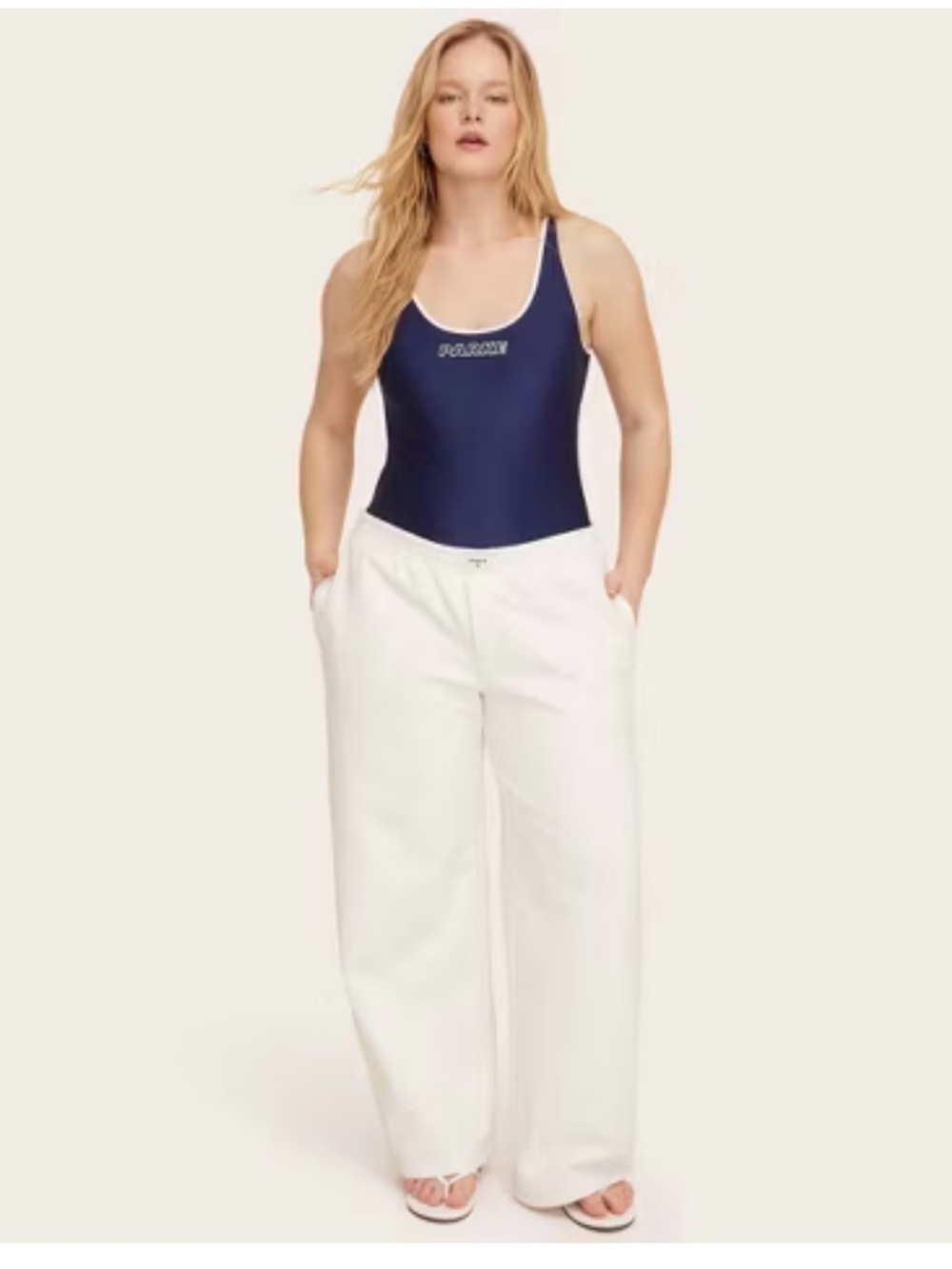 Wide-Leg Pull-On Pants in White